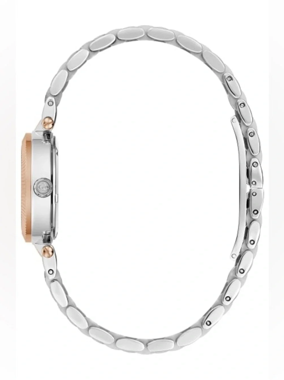 New Guess Collection Two-Tone Rose Gold and Silver Watch with Blue Dial